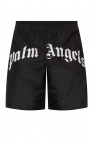 Palm Angels BLACK Swim shorts with logo