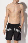 Palm Angels BLACK Swim shorts with logo
