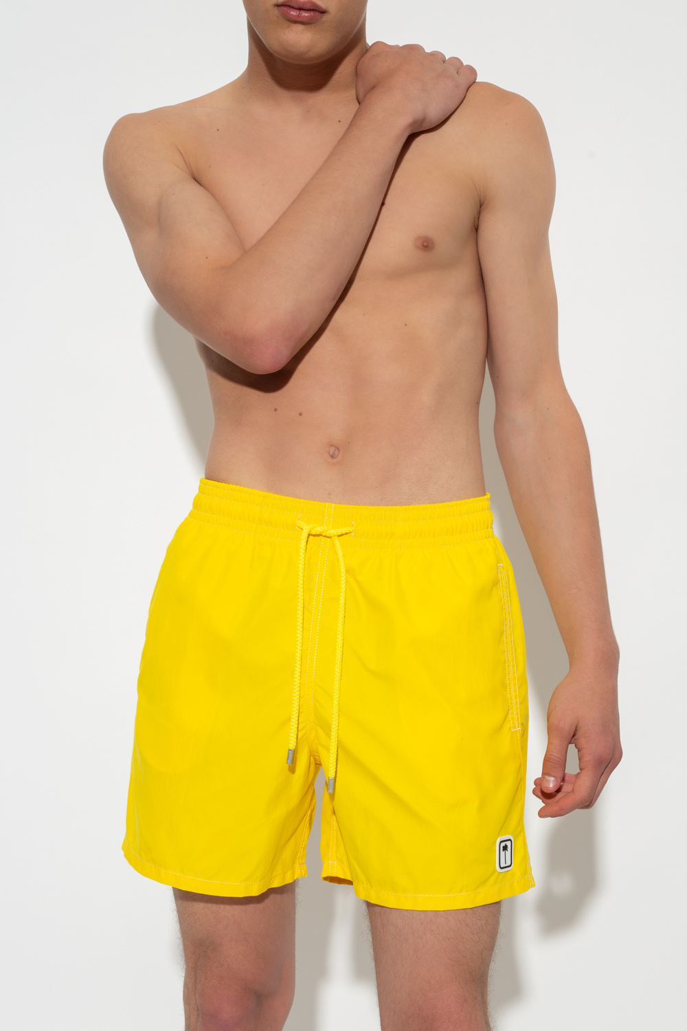 Mens Clothing Beachwear Boardshorts and swim shorts Palm Angels X Vilebrequin Yellow Swim Shorts for Men 