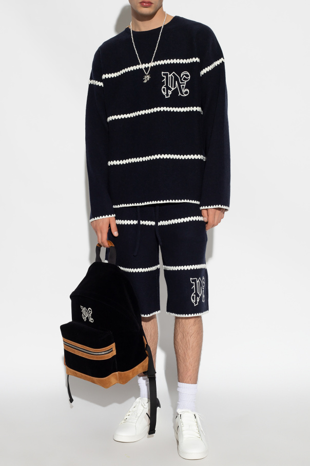 Palm Angels Wool shorts with logo