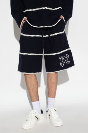 Palm Angels Wool shorts with logo