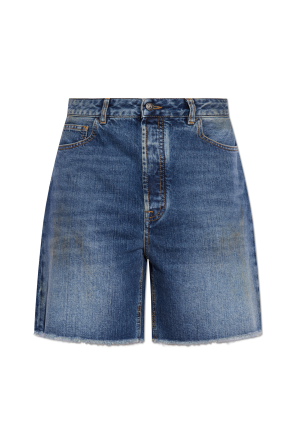 Denim shorts with vintage effect