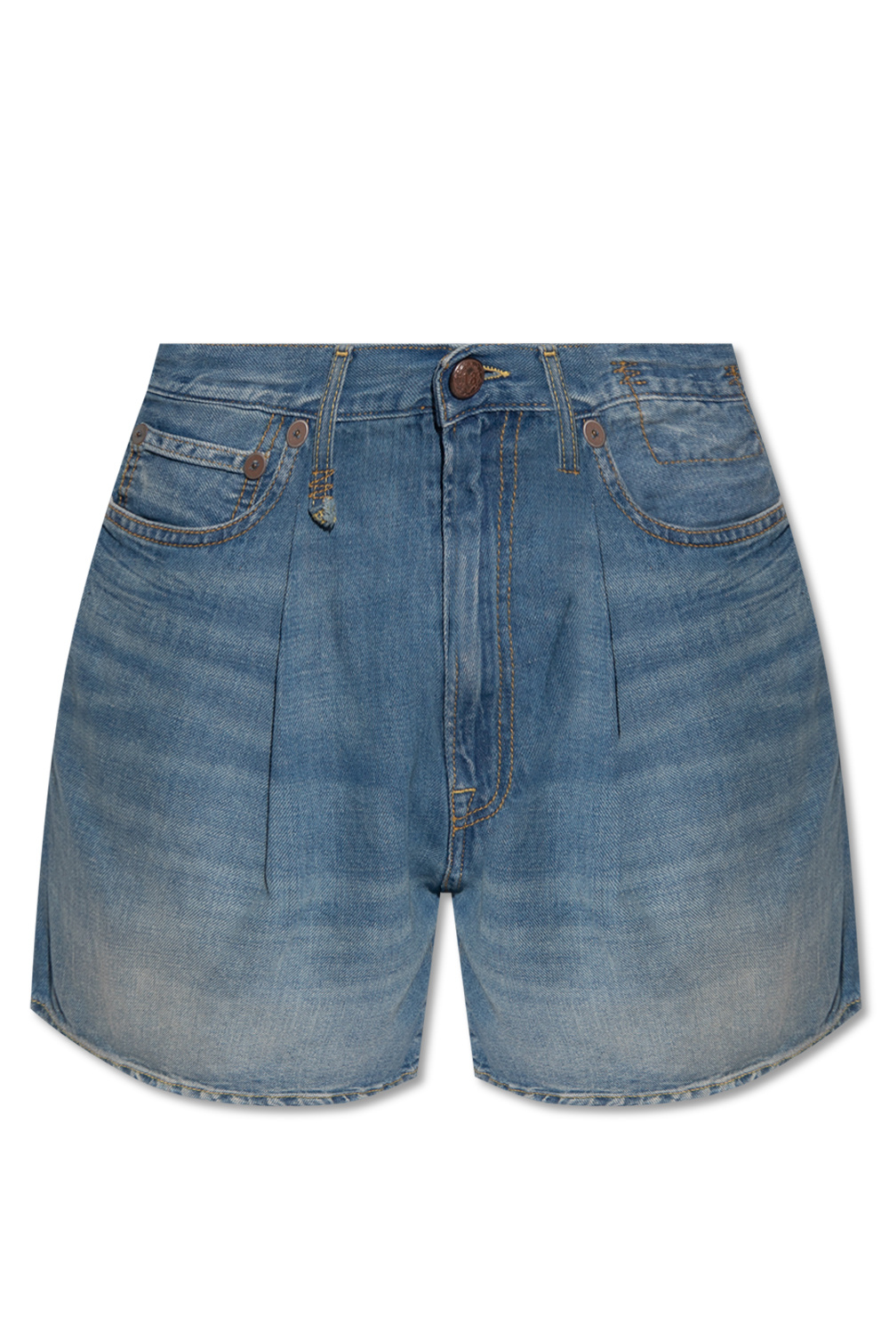 R13 Denim shorts with wide legs