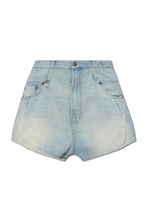 Denim shorts with vintage effect