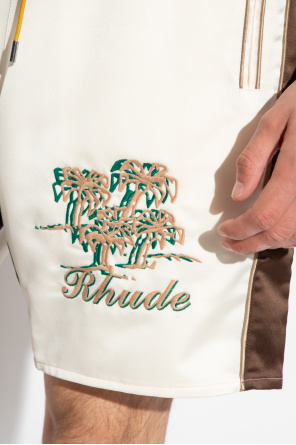 Rhude Satin shorts with logo