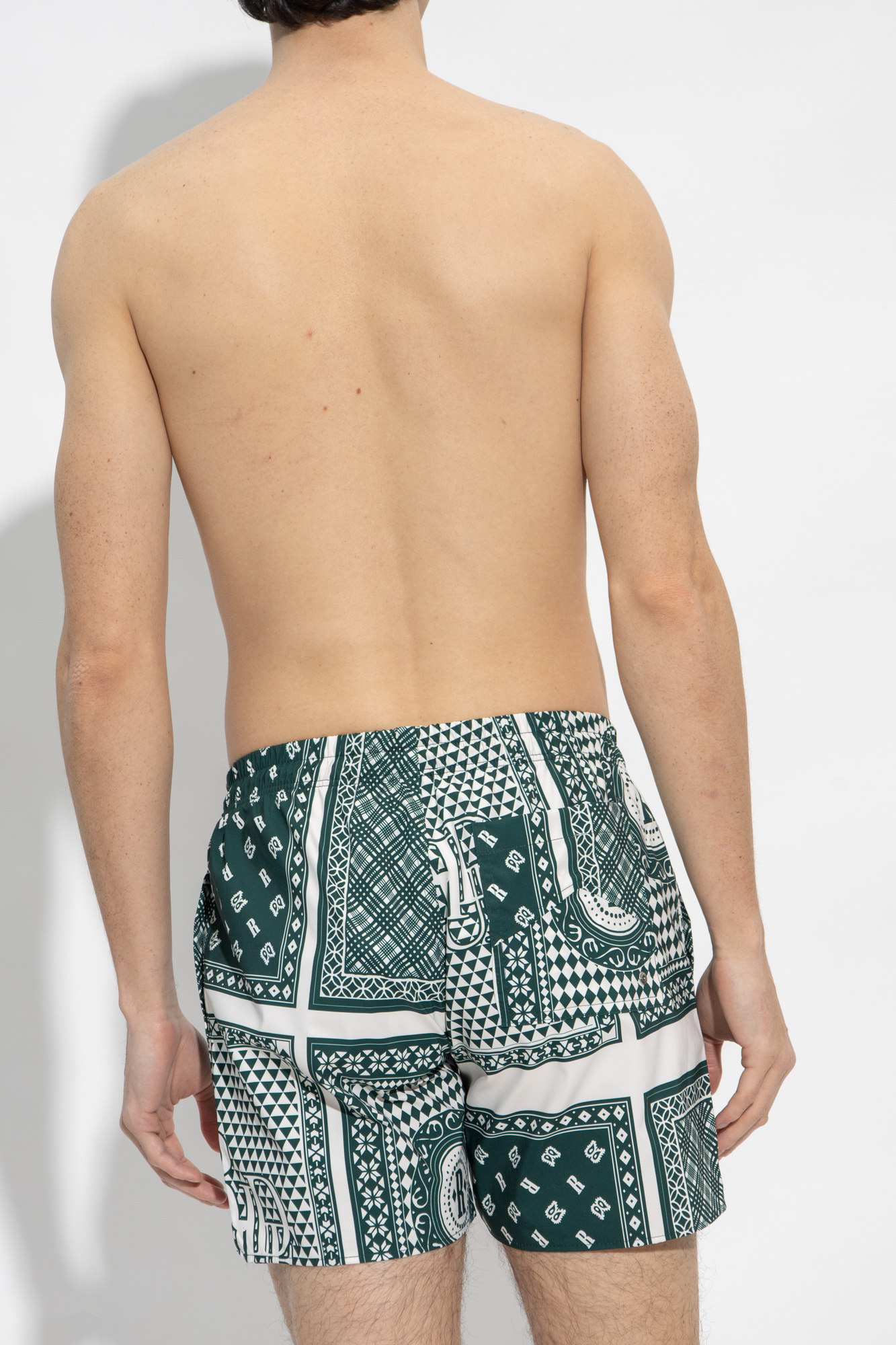 Rhude Mens Black Snakeskin-Print Mid-Rise Swim Shorts M