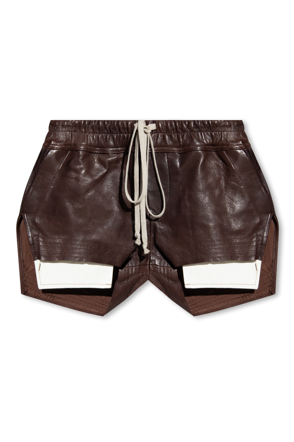 Rick Owens ‘Fog’ leather shorts