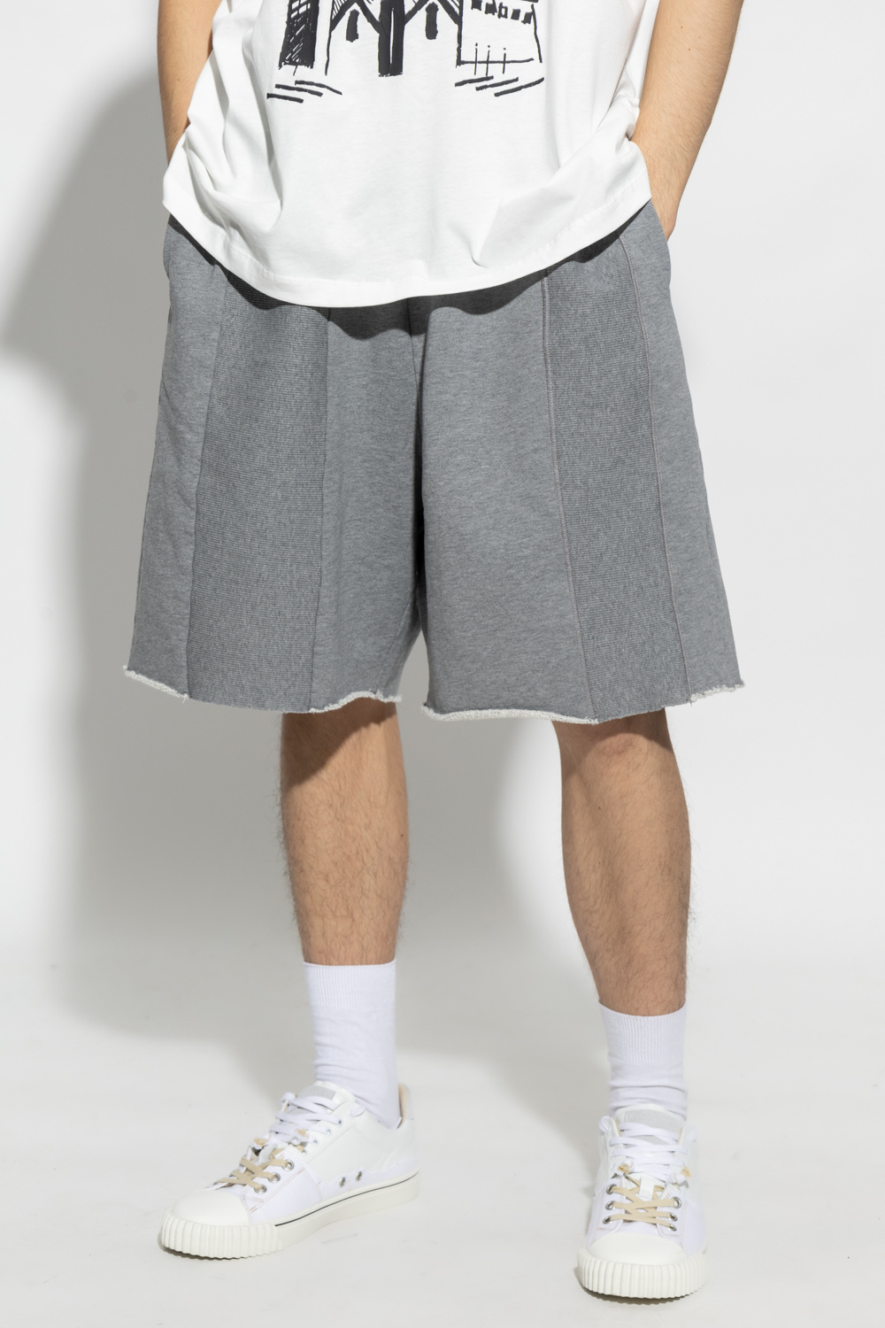 MM6 Maison Margiela Raw-trimmed cross shorts