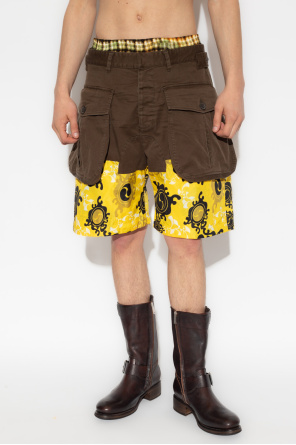 Dsquared2 Mixed shorts in contrasting fabrics