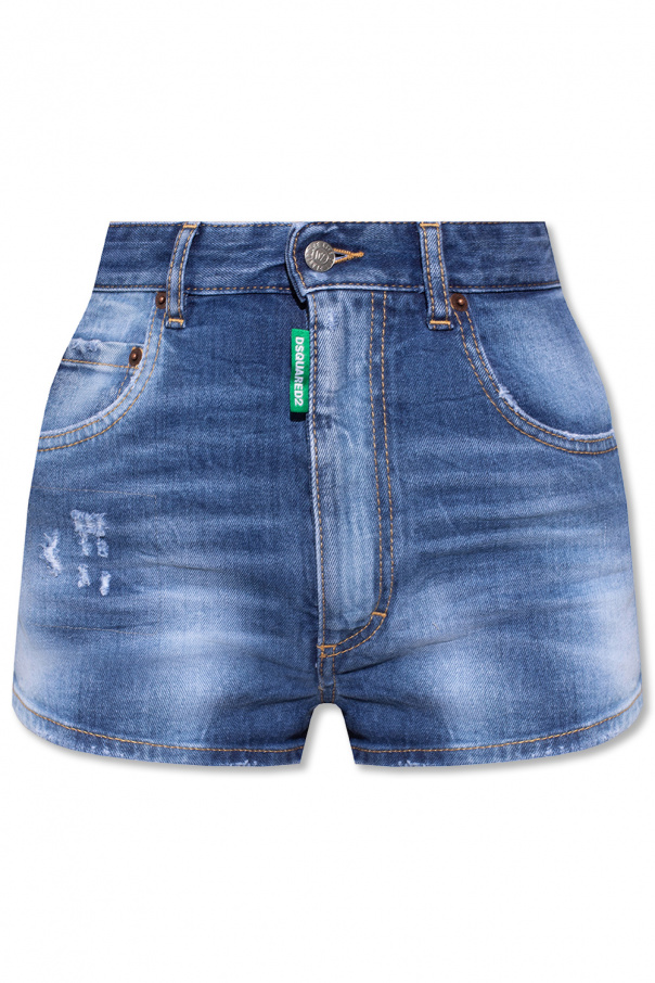 Dsquared2 High-waisted denim Mini shorts