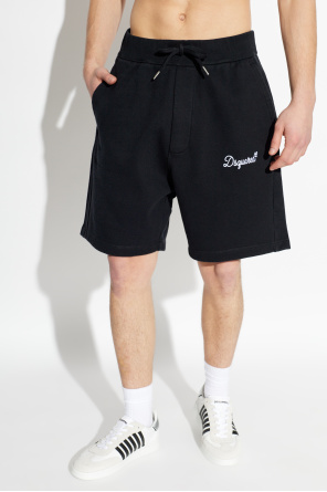 Dsquared2 Calções de algodão com logótipo bordado