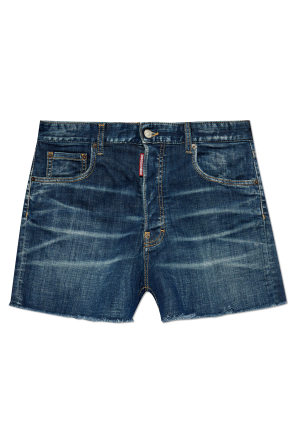 Denim shorts with vintage effect