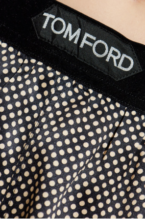 Tom Ford Pantalones cortos de seda con estampado de lunares