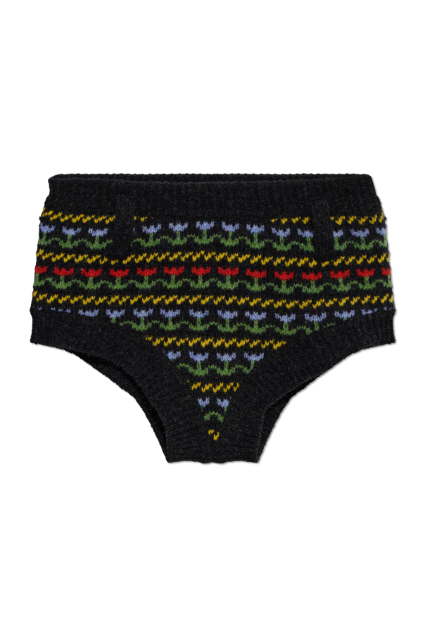 Wool Shorts with Floral Pattern od Marni