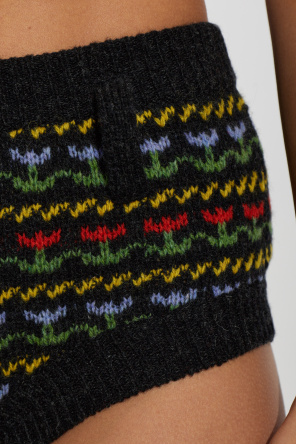Marni Wool Shorts with Floral Pattern