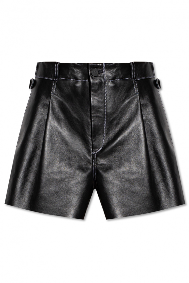 The Mannei ‘Sakib’ leather Longoria shorts