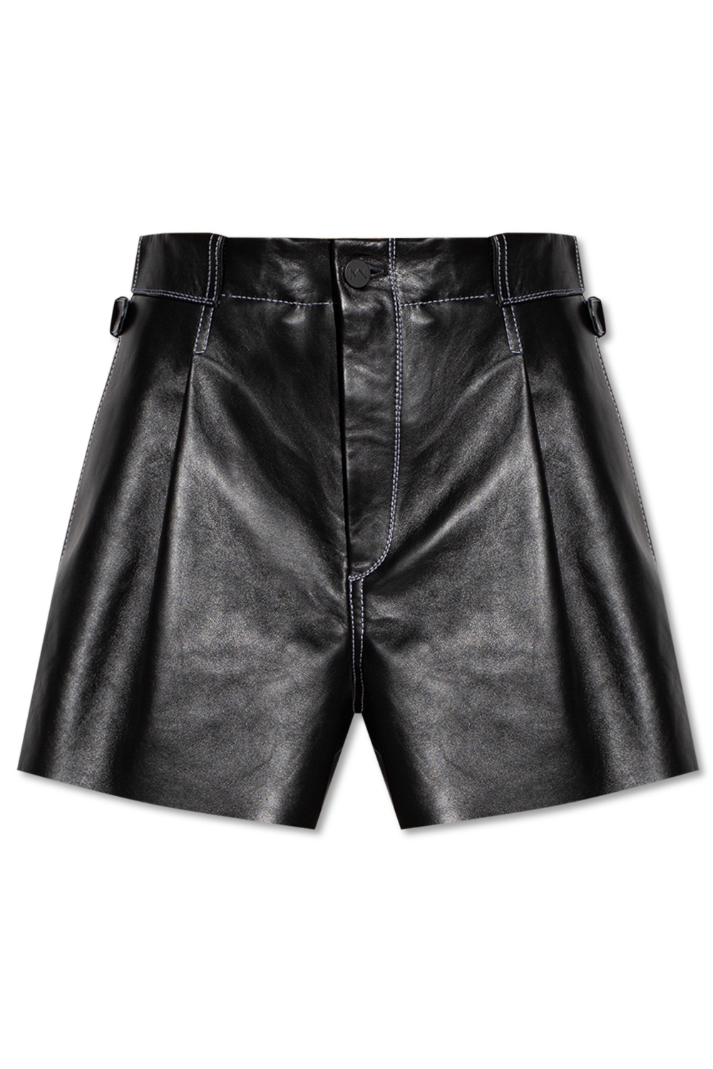 The Mannei ‘Sakib’ leather 3-Stripes shorts