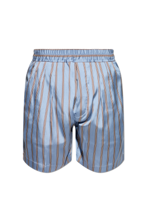 Silk shorts with striped pattern