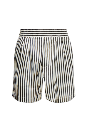 Silk shorts with a striped pattern