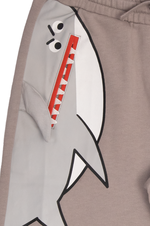 Stella McCartney Kids Shorts with shark motif