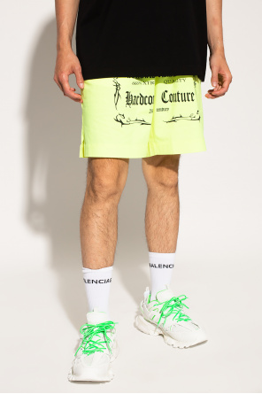 VETEMENTS graphic-print tailored shorts Schwarz