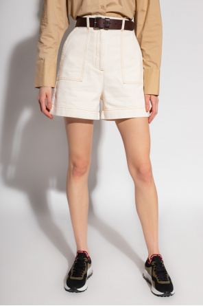 PS Paul Smith High-Waisted Slim Ankle Pants w Wide Yoke in Ashable Stretch Crepe
