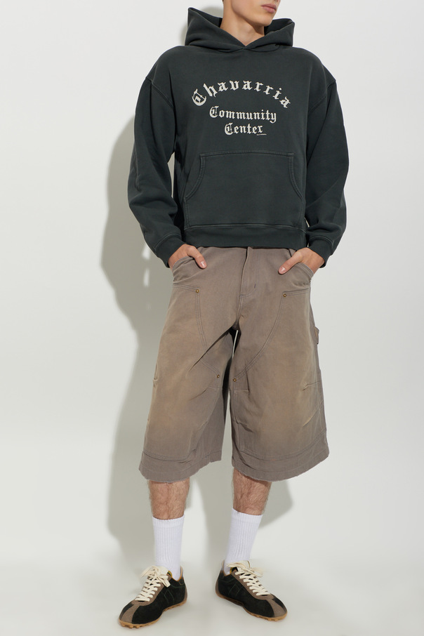 Willy Chavarria Vintage-effect denim shorts