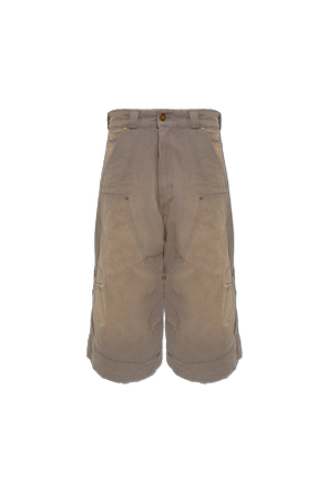 Vintage-effect denim shorts