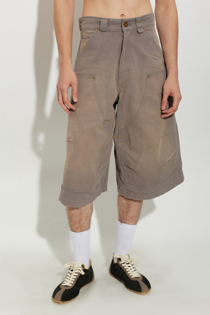 Willy Chavarria Vintage-effect denim shorts