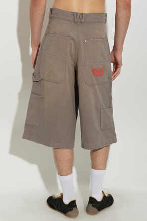 Willy Chavarria Vintage-effect denim shorts