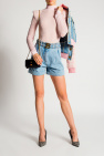 balmain bodysuit Denim shorts with belt