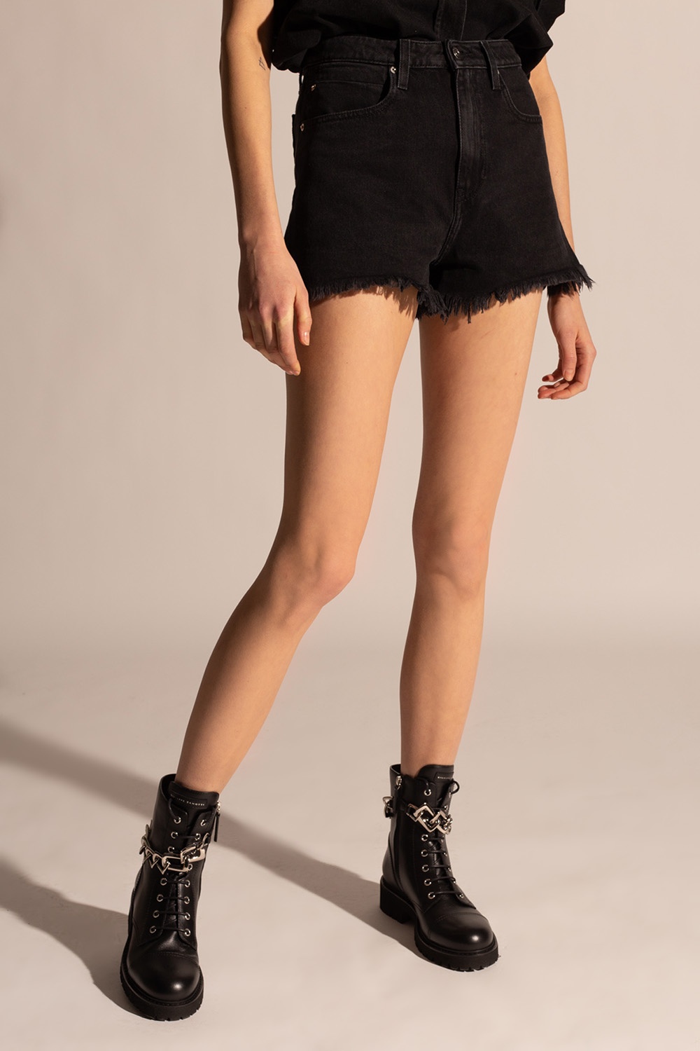 Iro Denim Crochet shorts