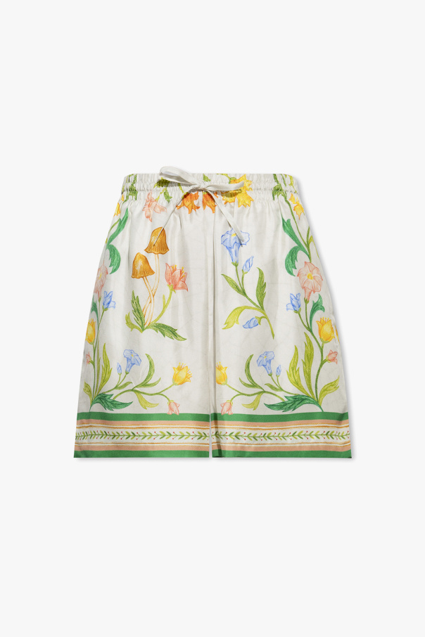 Casablanca Silk shorts Rainbow with floral motif