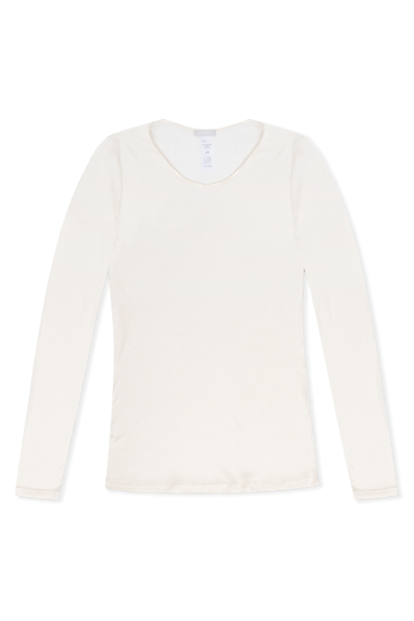 Long-sleeved silk top od Hanro