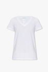 IRO Leinen-T-Shirt mit V-Ausschnitt Rosa
