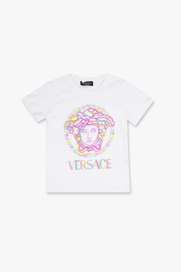 Versace Kids kickboxing print T-shirt