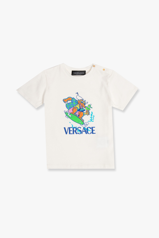 Versace Kids Comme Des Garçons Shirt Sneakers a righe Bianco