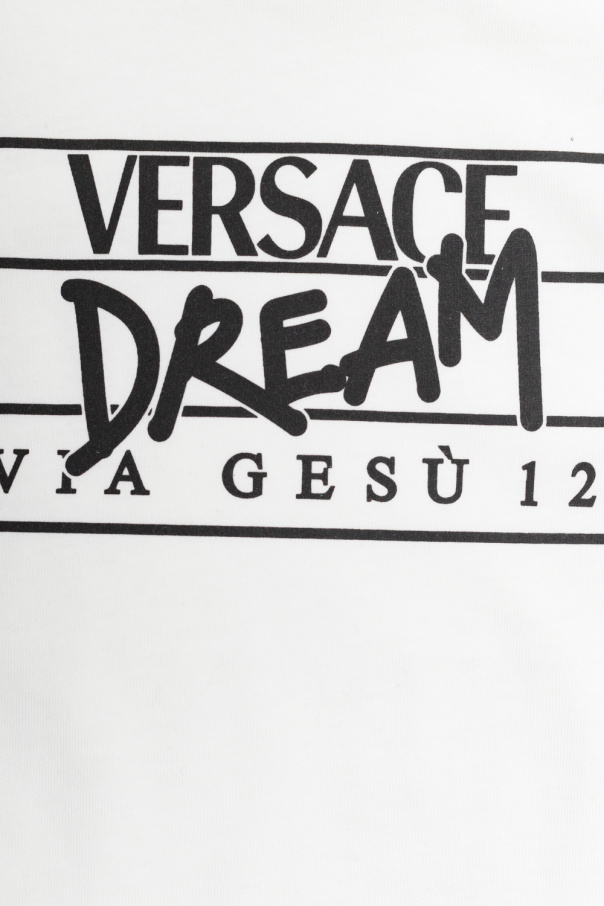 Versace Kids T-shirt with ‘Dream via Ges’ logo