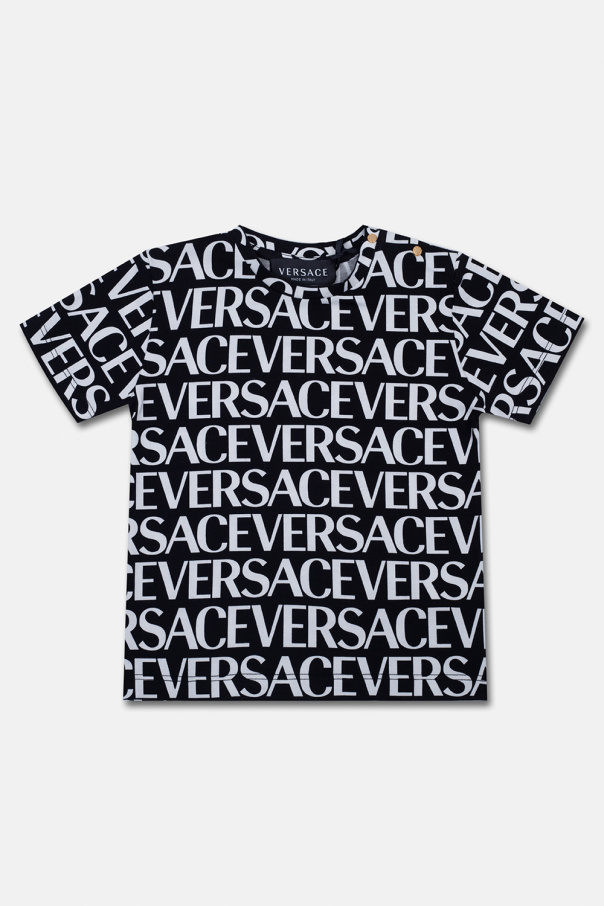 Versace Kids Karl Lagerfeld Karlifornia logo T-shirt in black