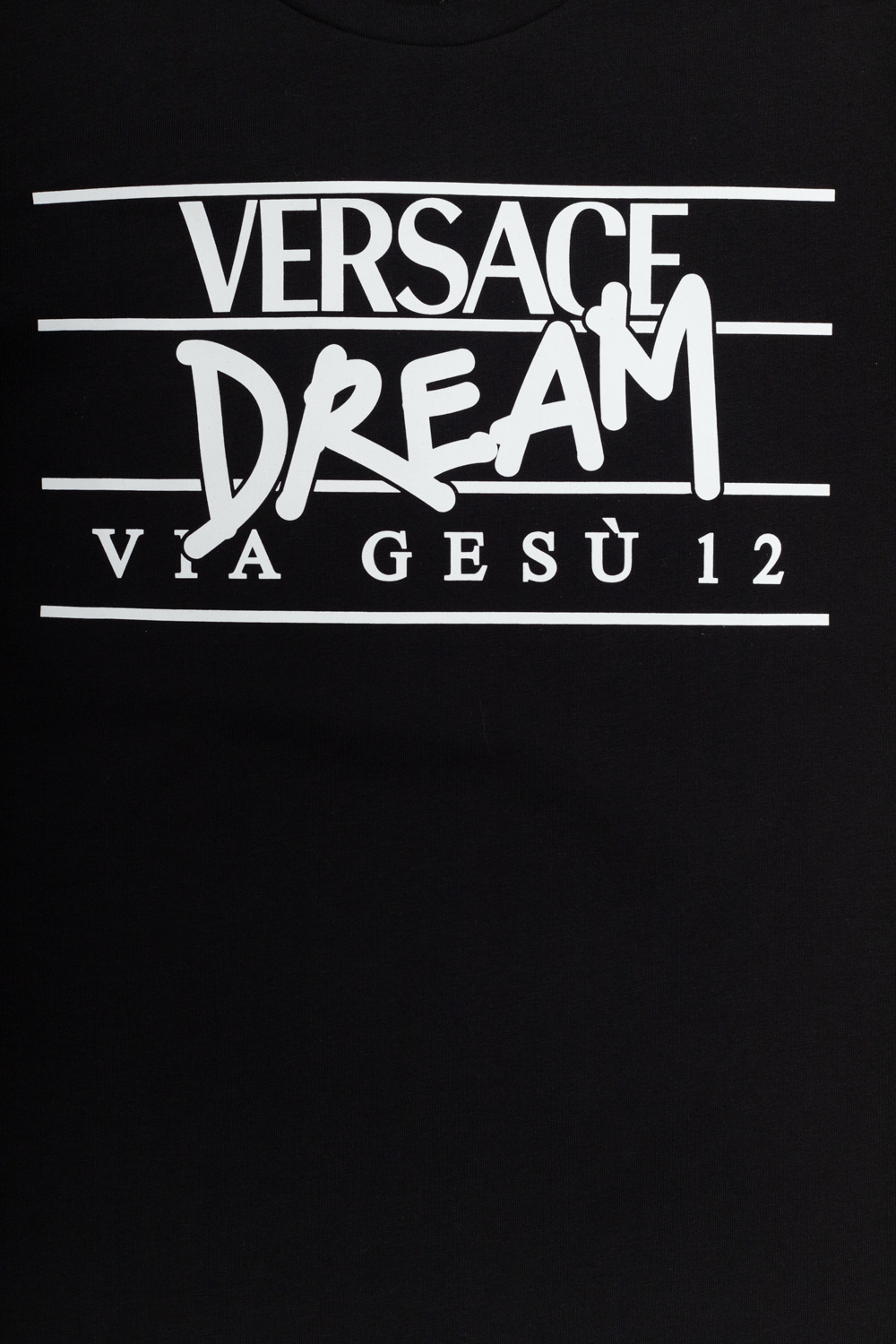 Versace Kids T-shirt with ‘Dream via Ges’ logo