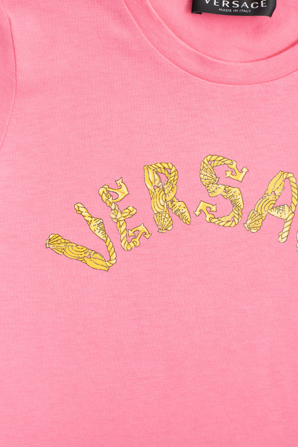Versace Kids illustration-print silk shirt Rot