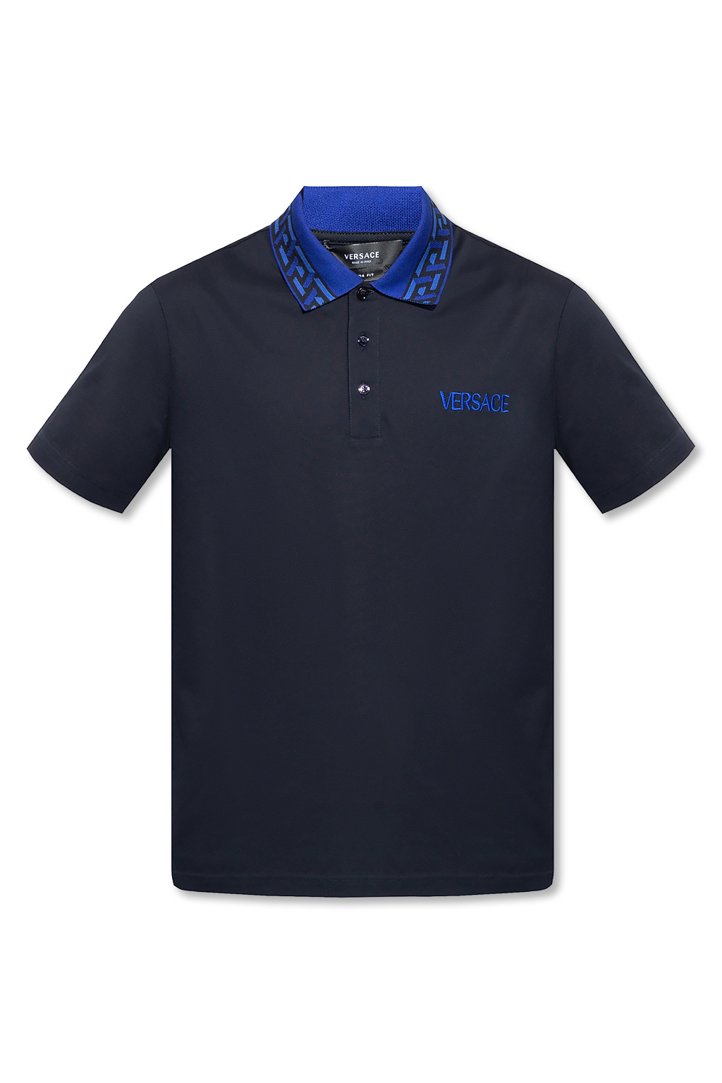 Versace Camisa Polo Guess Reta Frisos Azul-Marinho