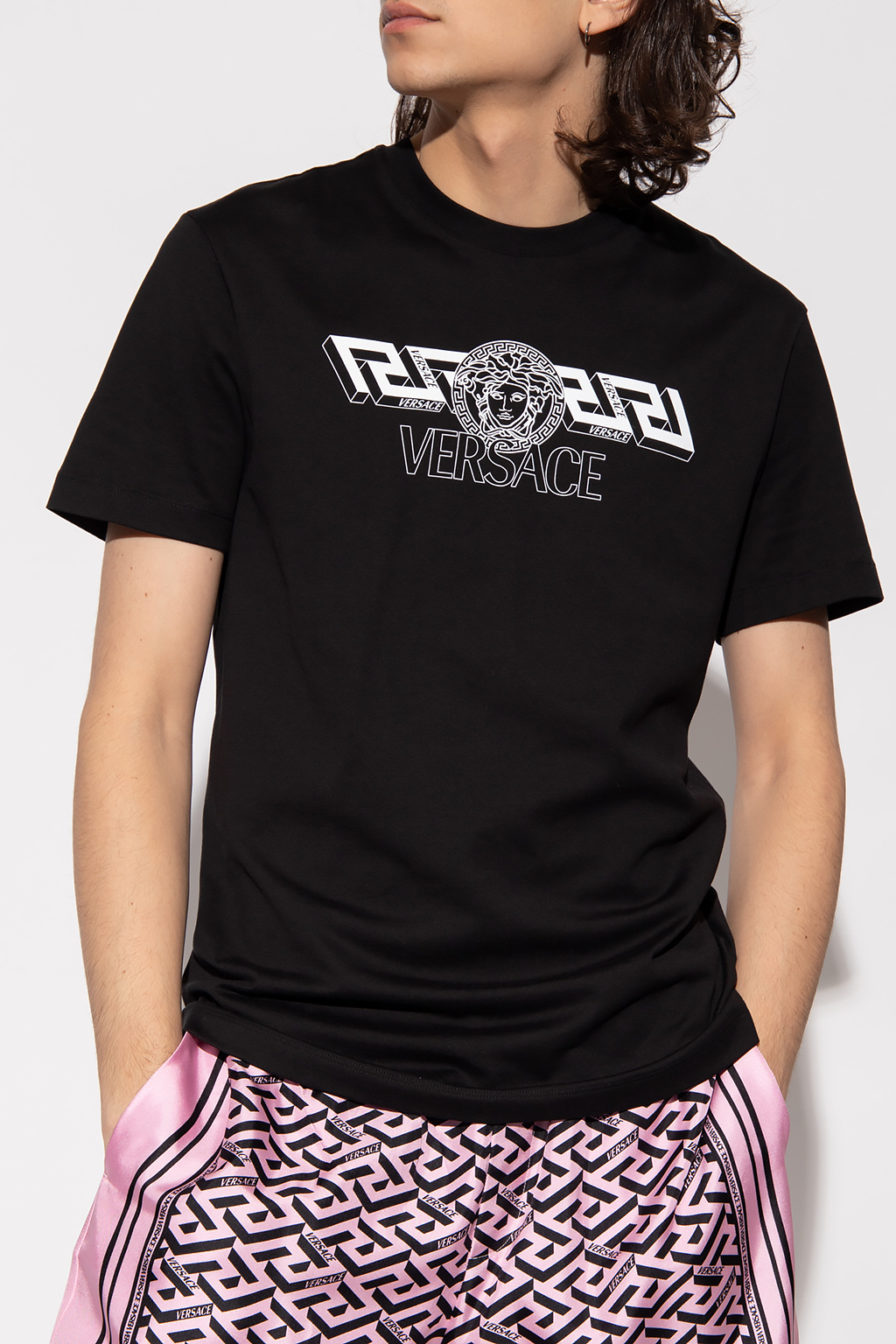 Versace Printed Crew Neck Short Sleeve T-Shirt
