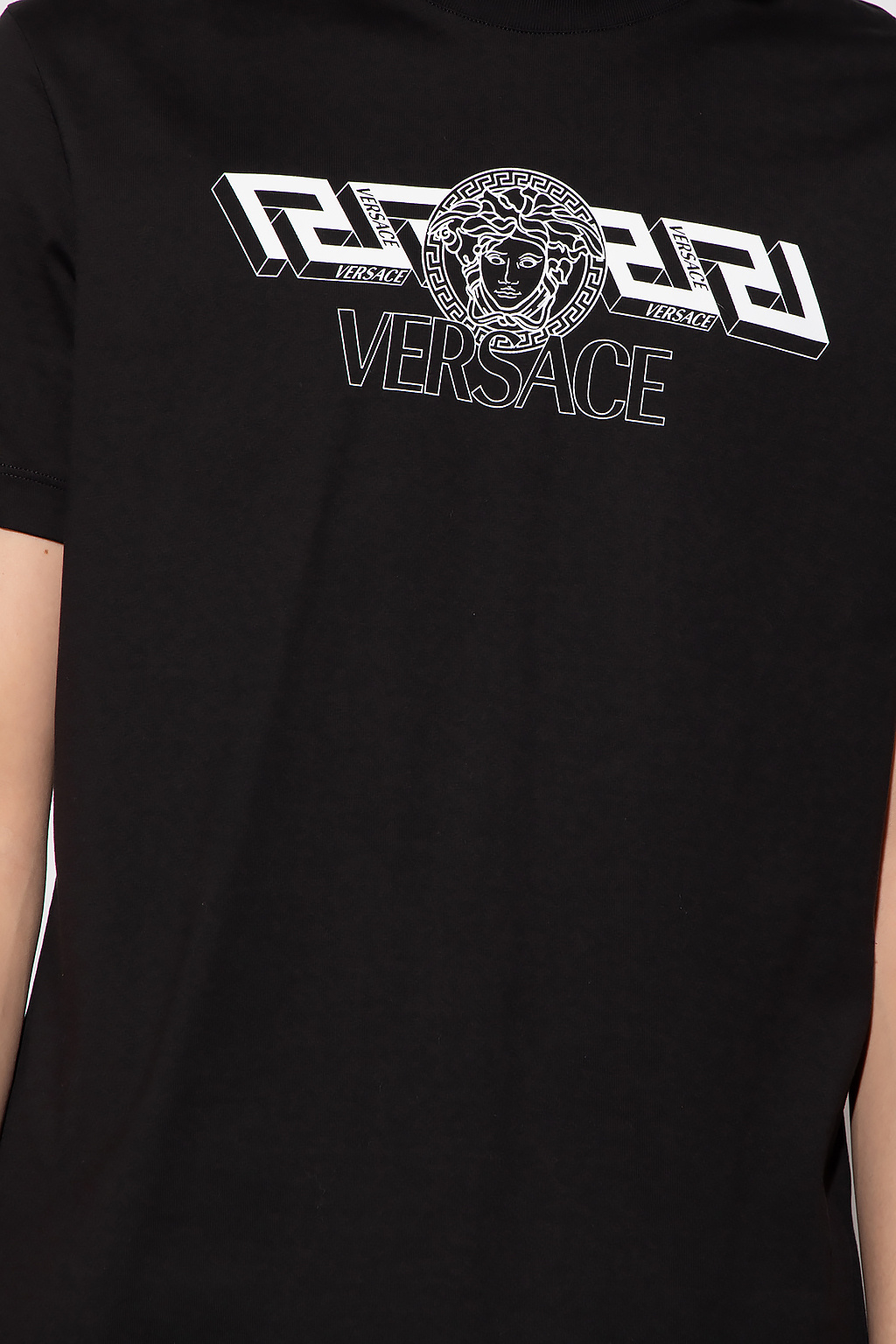 Versace Printed Crew Neck Short Sleeve T-Shirt