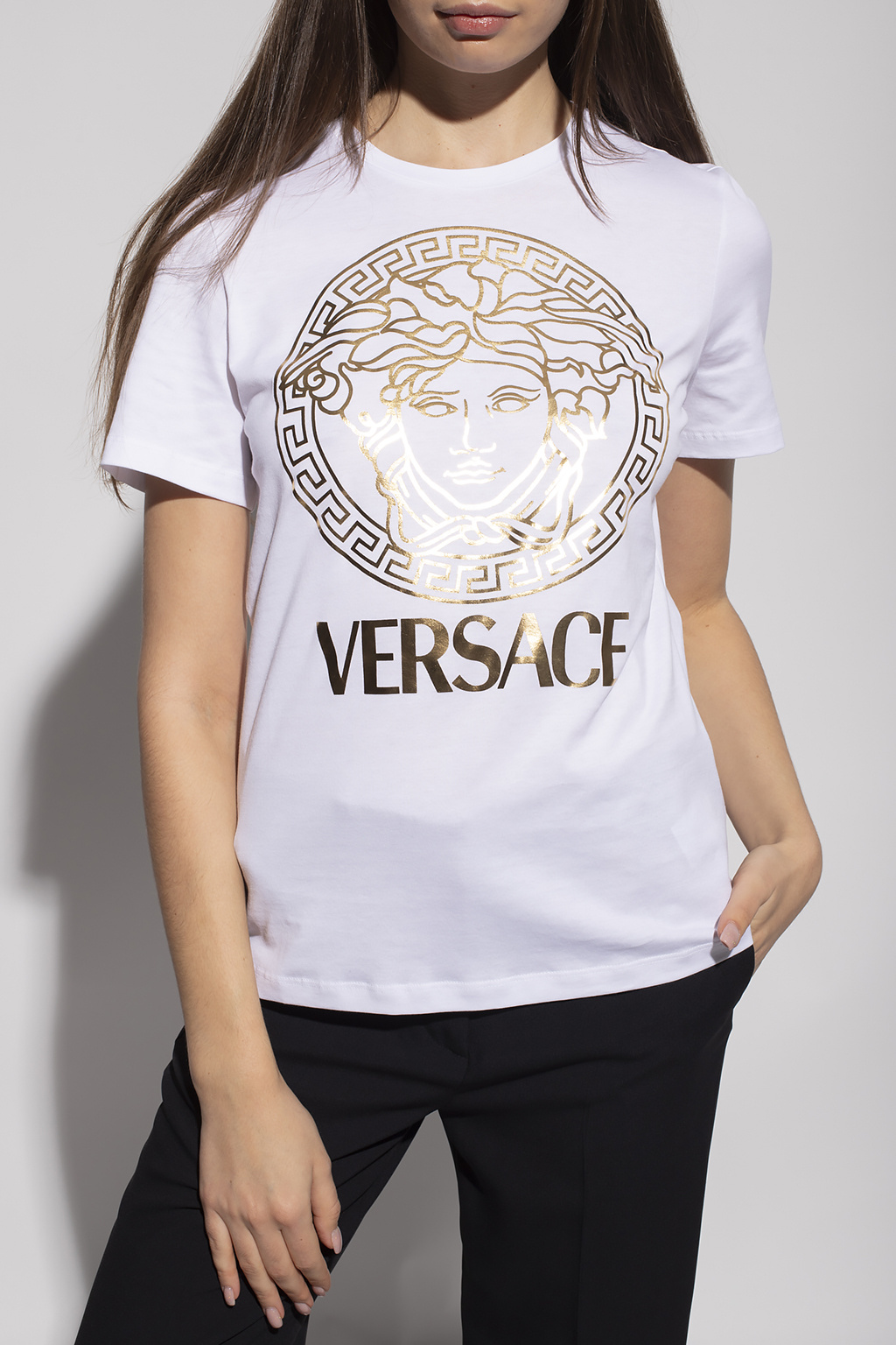 Ombord Gør det godt tøffel White T-shirt with logo Versace - Vitkac Ukraine