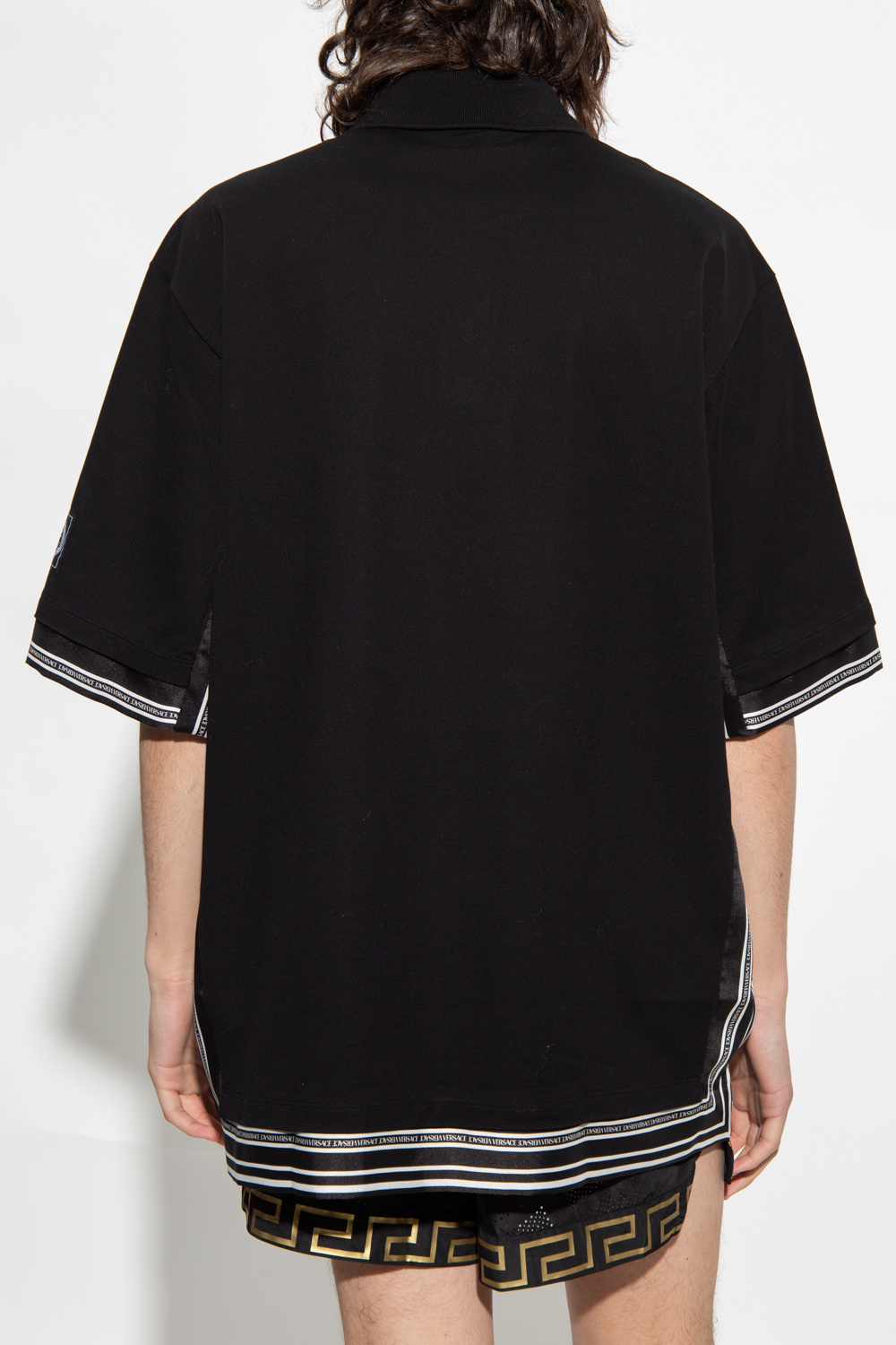 Versace AMIRI pattern-embroidered polo shirt