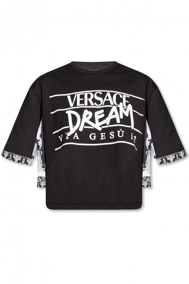 Versace Cropped T-shirt with logo