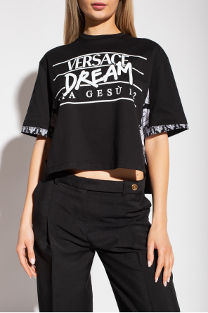 Versace Cropped T-shirt with logo