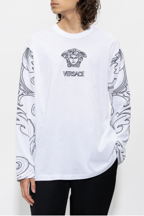 Versace T-shirt z wyszytym wzorem
