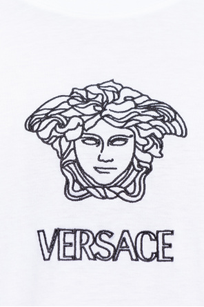 Versace T-shirt z wyszytym wzorem
